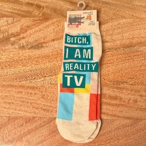 Blue Q Reality TV Women's Socks - Cream, Blue, Red